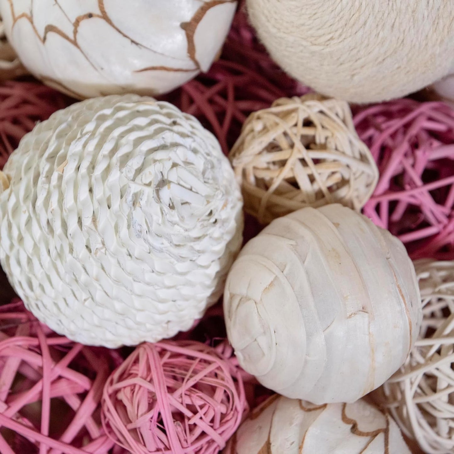 ANDALUCA Decorative Balls Bag Bowl Filler Home Decor (Beige)