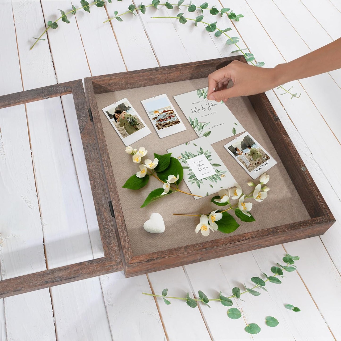 Americanflat Front Opening 11x14 Shadow Box Frame with Shatter-Resistant Glass - Silhouette Collection - Shadow Box Display Case for Tabletop and Wall Display - Black