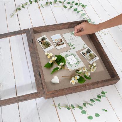 Americanflat Front Opening 11x14 Shadow Box Frame with Shatter-Resistant Glass - Silhouette Collection - Shadow Box Display Case for Tabletop and Wall Display - Black