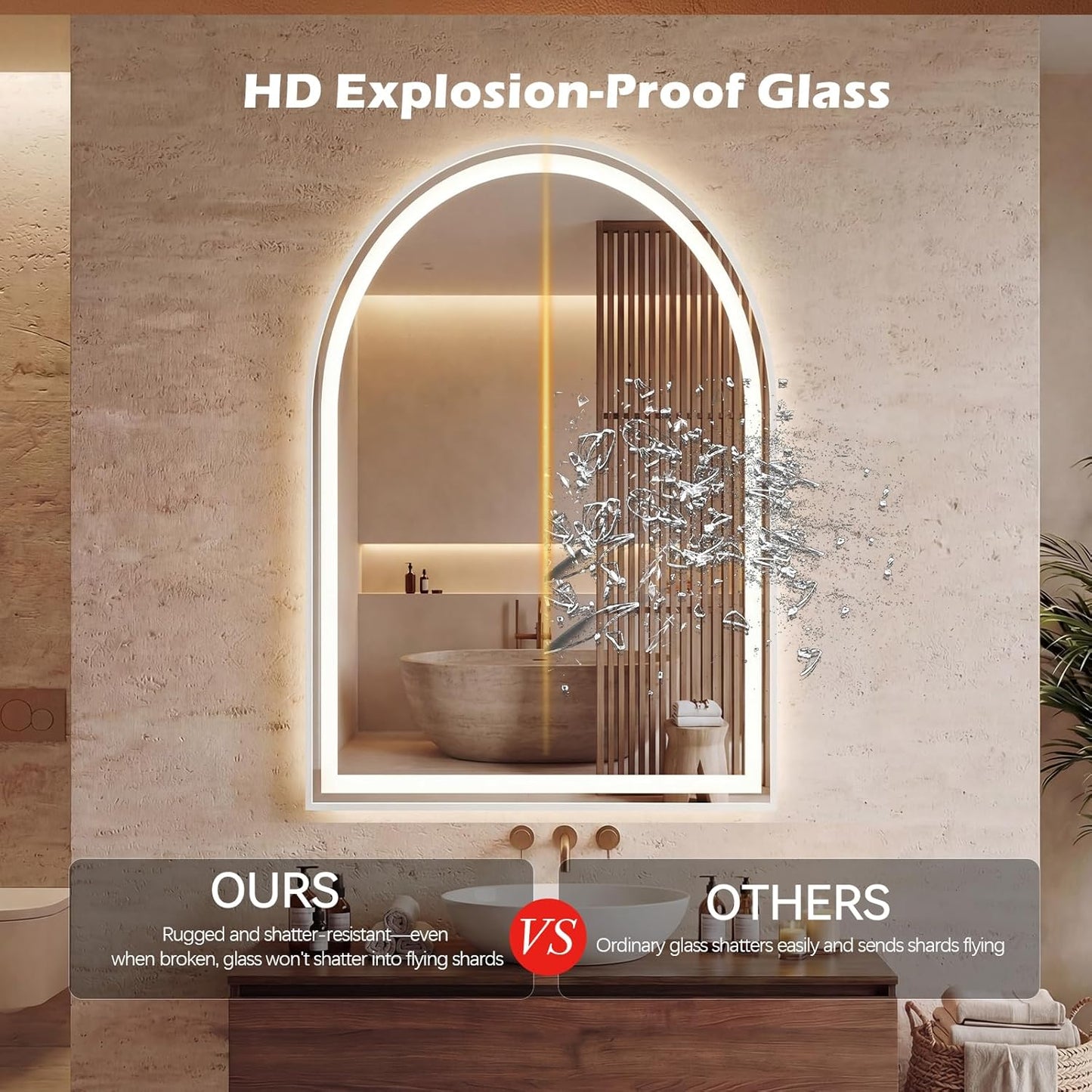 NEWBULIG 20IN Round Bathroom Wall Mirror, Modern Vanity Mirrors for Over Sink, HD Glass Decorative for Entryway, Bedroom & Living Room, Gold