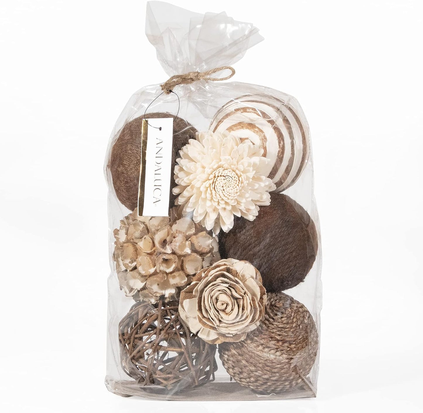 ANDALUCA Natural Tones Vase & Bowl Filler Decorative Balls (Natural Orbs)