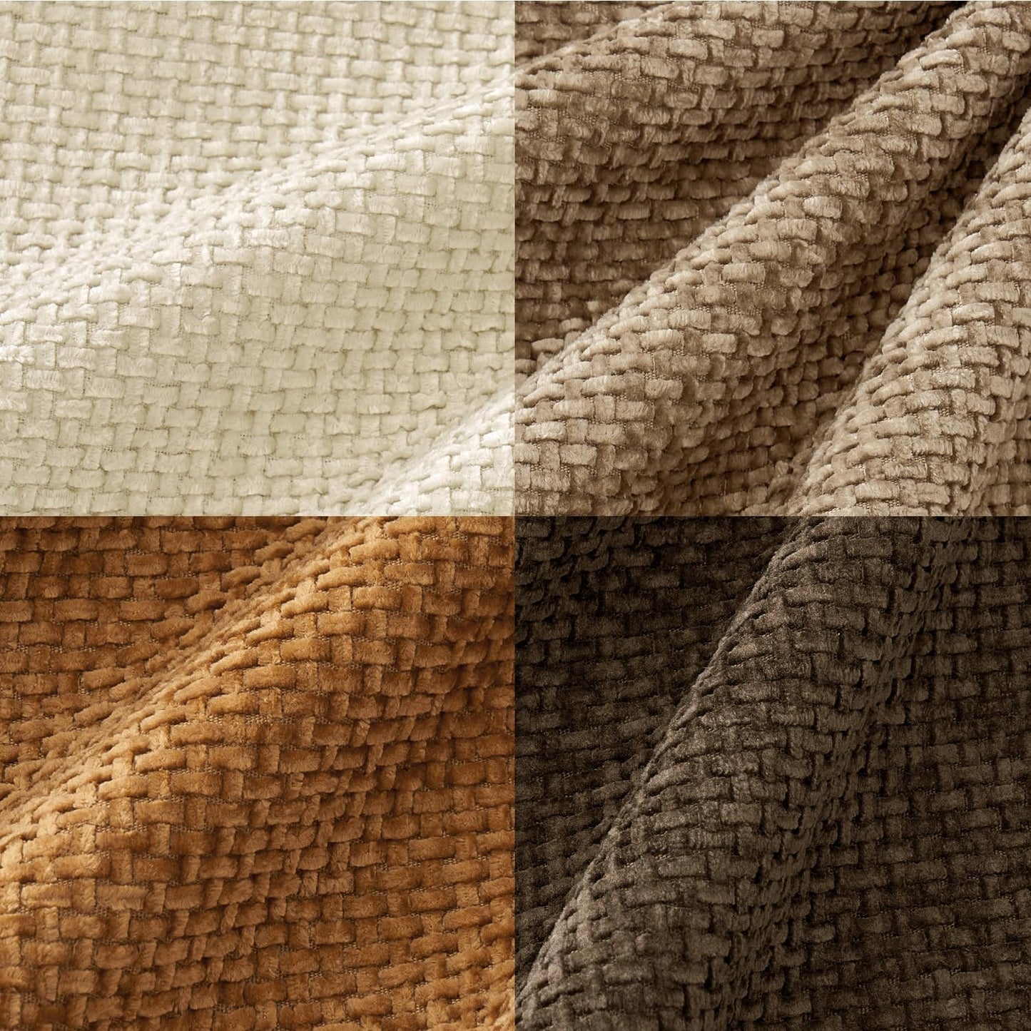 MIULEE Pack of 4 Couch Throw Pillow Covers 18x18 Inch Neutral Soft Decorative Chenille Pillow Covers Farmhouse Boho Cushion Covers for Mid Century Modern Spring Home Decor Sofa Bedroom Living Room