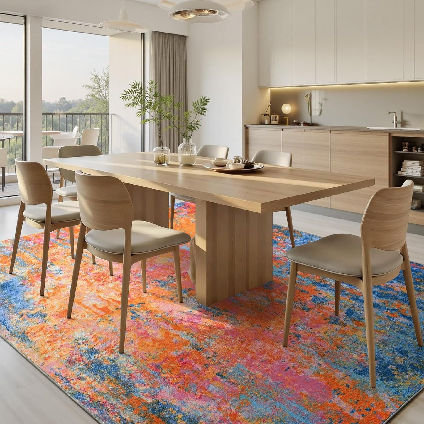 Ompaa 2x6 Rug Runners for Hallways Kitchen Runner Rug Non Slip Washable Grey Long Runner Rugs with Rubber Backing Soft Abstract Carpet Runner for Hallways, Kitchen, Bedroom, Bathroom, Entryway - Colors A