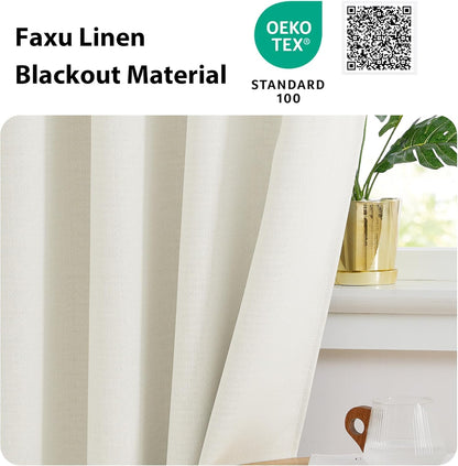 NICETOWN Halloween Pitch Black Solid Thermal Insulated Grommet Blackout Curtains/Drapes for Bedroom Window (2 Panels, 42 inches Wide by 63 inches Long, Black) - Colors D