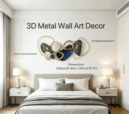 Roivikis Large Metal Wall Art Decor, 3D Abstract Lotus Leaves Wall Handcrafted Modern Decoration for Indoor Outdoor for Living Room, Bedroom, Entryway 52" x 24"