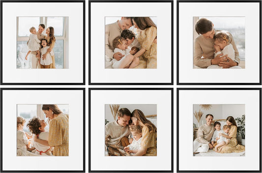 eletecpro Aluminum Gallery Wall Frame Set of 7, Including 1Pc 11x14, 2Pcs 8x10, 4Pcs 5x7 Photo Frames for Wall or Tabletop Display, Multiple Sizes Picture Frames Collage Wall Decor, Gold