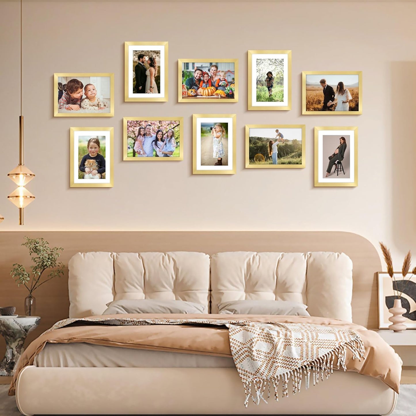 FIXSMITH 10 Pack Picture Frames Collage Wall Decor for Mounting or Tabletop Display, Gallery Wall Frame Set with Two 8x10 Black Frames, Four 5x7 Frames and Four 4x6 Frames, Multi-Pack Photo Frame Set