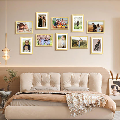 FIXSMITH 10 Pack Picture Frames Collage Wall Decor for Mounting or Tabletop Display, Gallery Wall Frame Set with Two 8x10 Black Frames, Four 5x7 Frames and Four 4x6 Frames, Multi-Pack Photo Frame Set