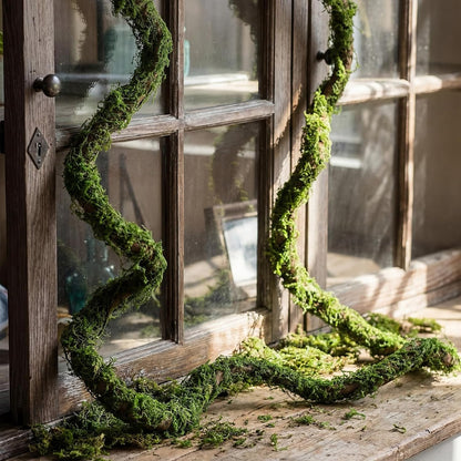 Janinka 4 Pcs 118in Large Bendable Artificial Tree Branches with Moss Enchanted Forest Decorations DIY Jungle Climber Vines Fake Moss Jungle Party Decor for Garden Landscape Reptile Habitat Decor
