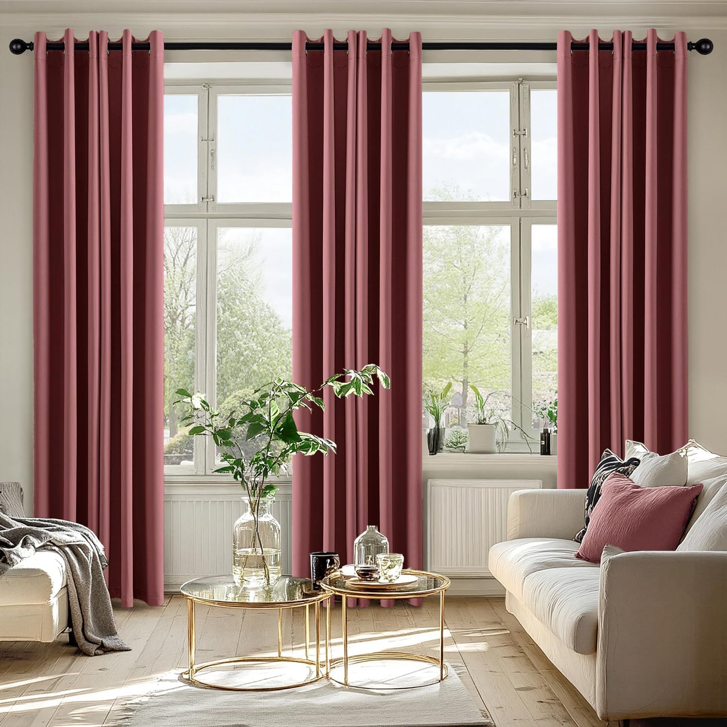 MIULEE Blackout Curtains for Bedroom Living Room 2 Panels, Thermal Insulated Room Darkening Drapes Grommet Noise Reducing Light Blocking Window Treatments 63 Inches Long 40x63 Inch Black - Colors A