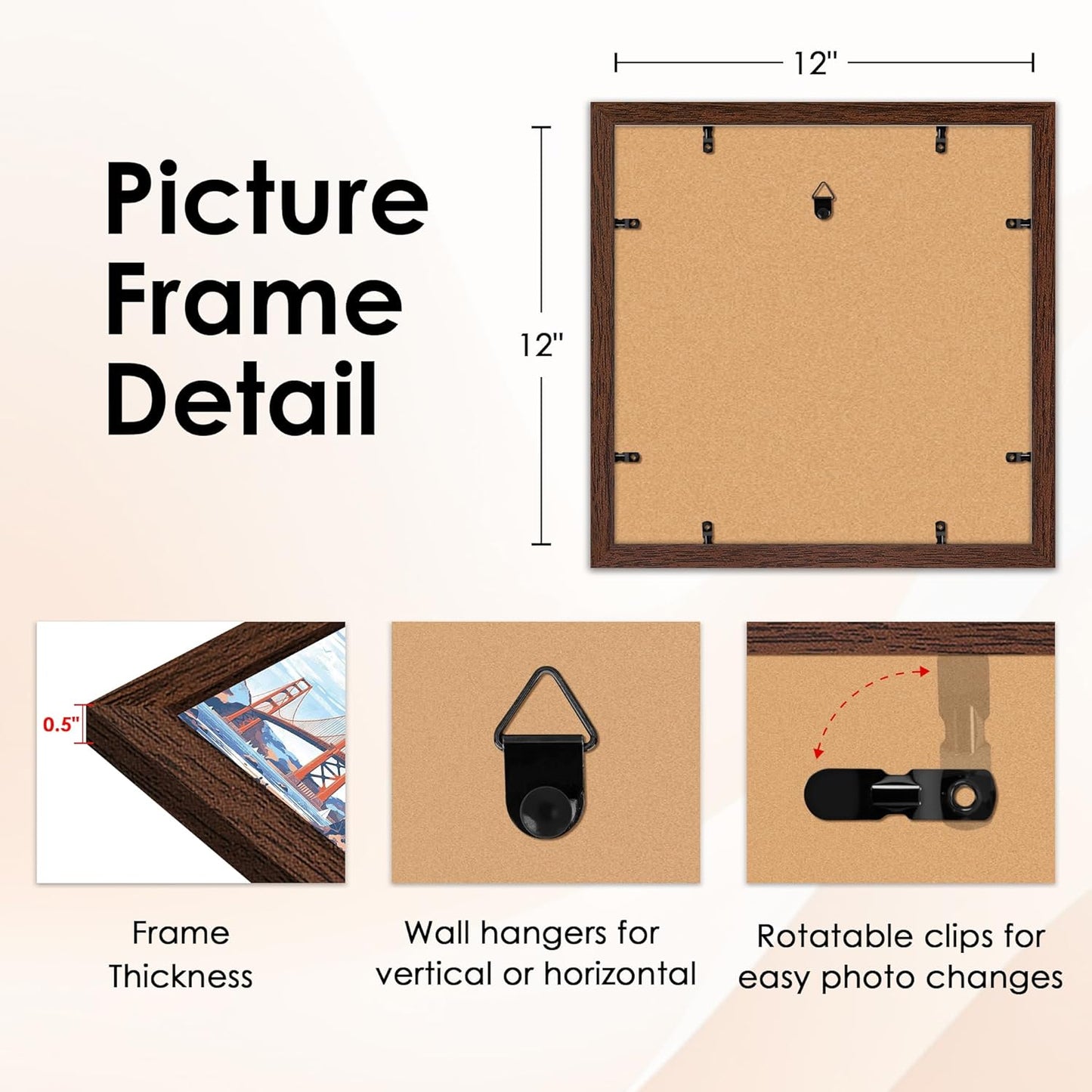 FIXSMITH 10 Pack Picture Frames Collage Wall Decor for Mounting or Tabletop Display, Gallery Wall Frame Set with Two 8x10 Black Frames, Four 5x7 Frames and Four 4x6 Frames, Multi-Pack Photo Frame Set