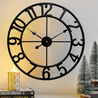 CLXEAST 30 Inch Large Wall Clock Modern, Oversized Roman Numeral Decorative Black Metal Wall Clock for Living Room Decor,House Warming Gifts New Home