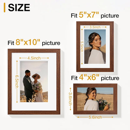 Vittanly 15 Pack Picture Frames Collage Wall Decor for Mounting or Tabletop Display, Gallery Frame Set for Family, Multi Sizes Including 3pcs 8x10, 6pcs 5x7, 6pcs 4x6, Black
