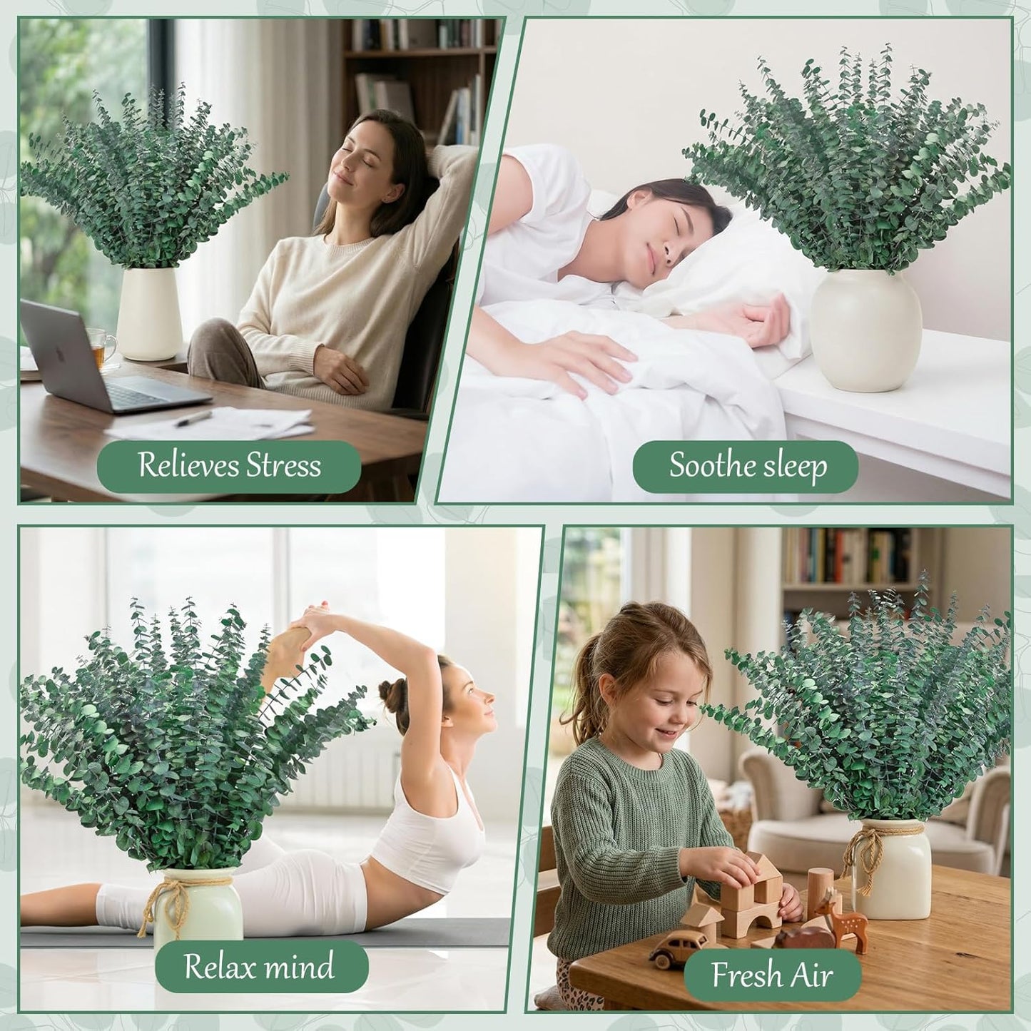50 Pcs Preserved Eucalyptus Stems, 17 Inch Real Dried Eucalyptus Branches for Shower, Vase Arrangements, Home Decor, Wedding, Bathroom