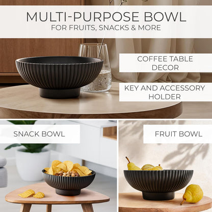 Decorative Concrete Fruit Bowl For Kitchen Counter Or Table Decor – Premium Quality Large Key Bowl Elevates Your Modern/Farmhouse Home Decoration, Showcasing Fruit or Seasonal Centerpieces in Style