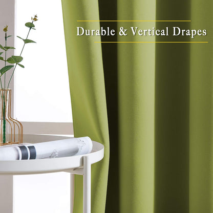 NICETOWN Halloween Pitch Black Solid Thermal Insulated Grommet Blackout Curtains/Drapes for Bedroom Window (2 Panels, 42 inches Wide by 63 inches Long, Black) - Colors B
