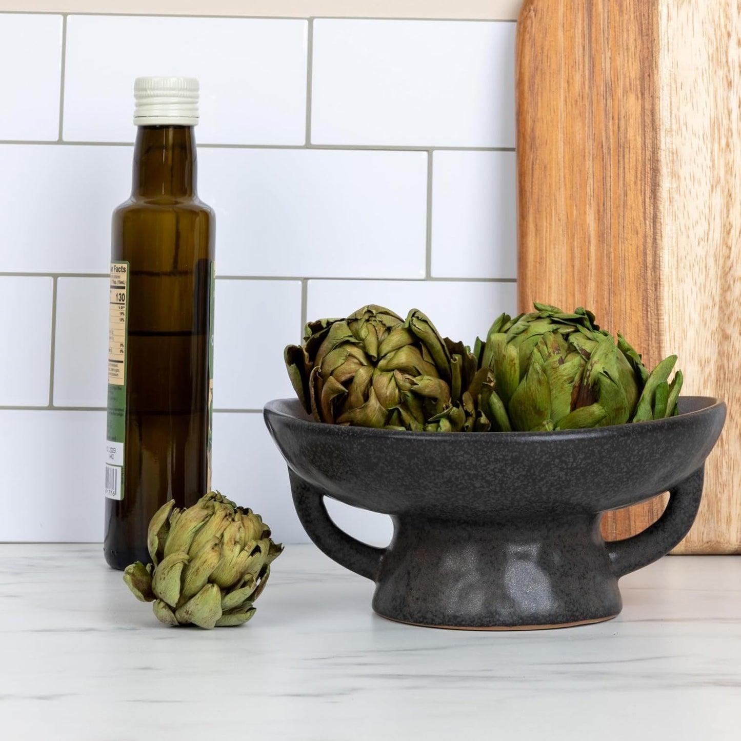 Creative Co-Op Stoneware Bowl w Reactive Glaze, White