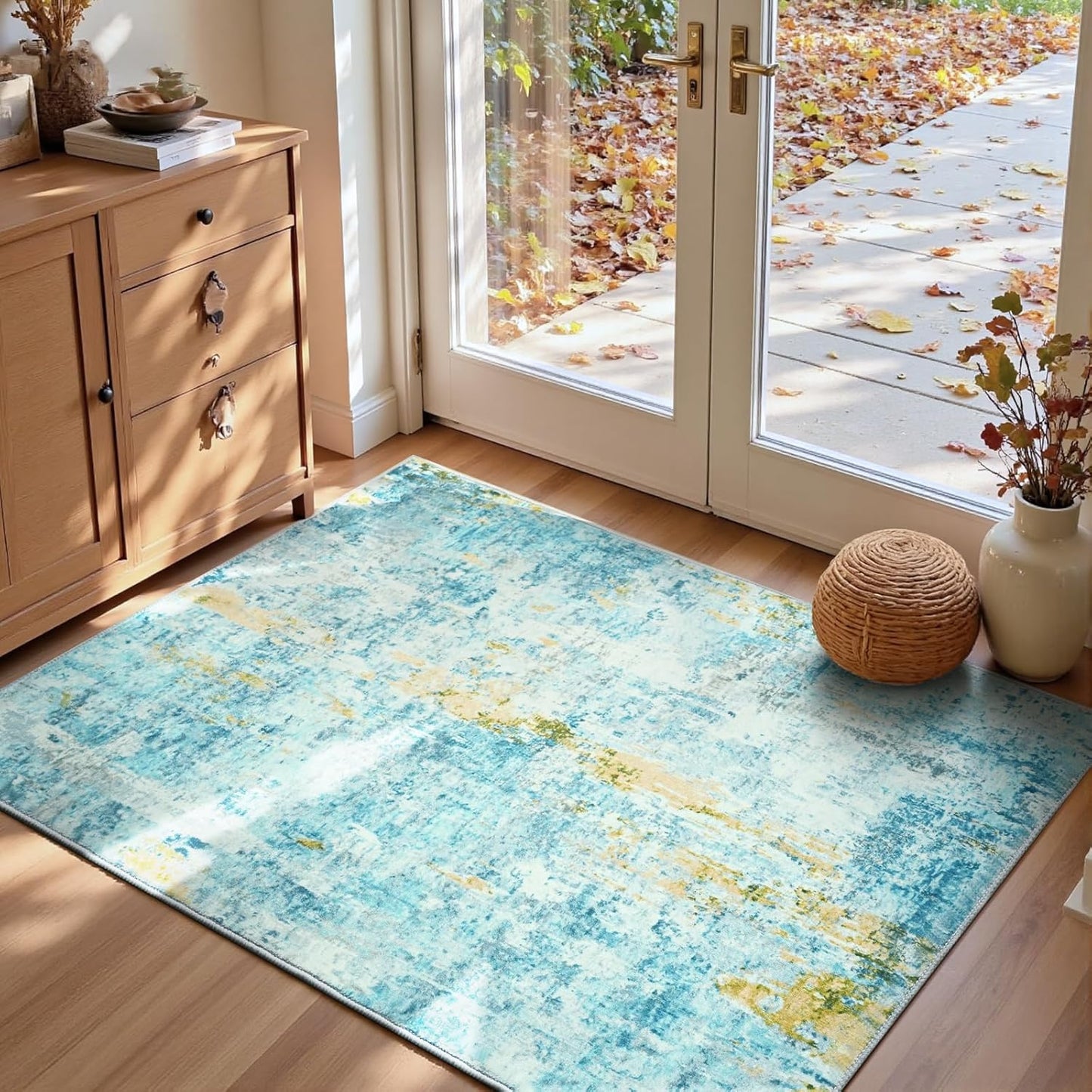 Ompaa 2x6 Rug Runners for Hallways Kitchen Runner Rug Non Slip Washable Grey Long Runner Rugs with Rubber Backing Soft Abstract Carpet Runner for Hallways, Kitchen, Bedroom, Bathroom, Entryway - Colors A