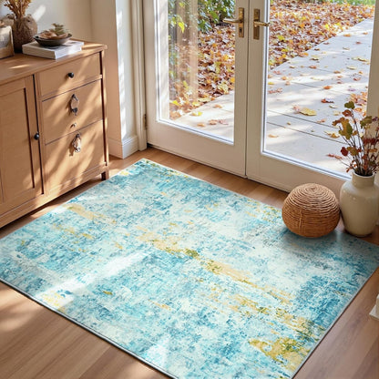Ompaa 2x6 Rug Runners for Hallways Kitchen Runner Rug Non Slip Washable Grey Long Runner Rugs with Rubber Backing Soft Abstract Carpet Runner for Hallways, Kitchen, Bedroom, Bathroom, Entryway - Colors A