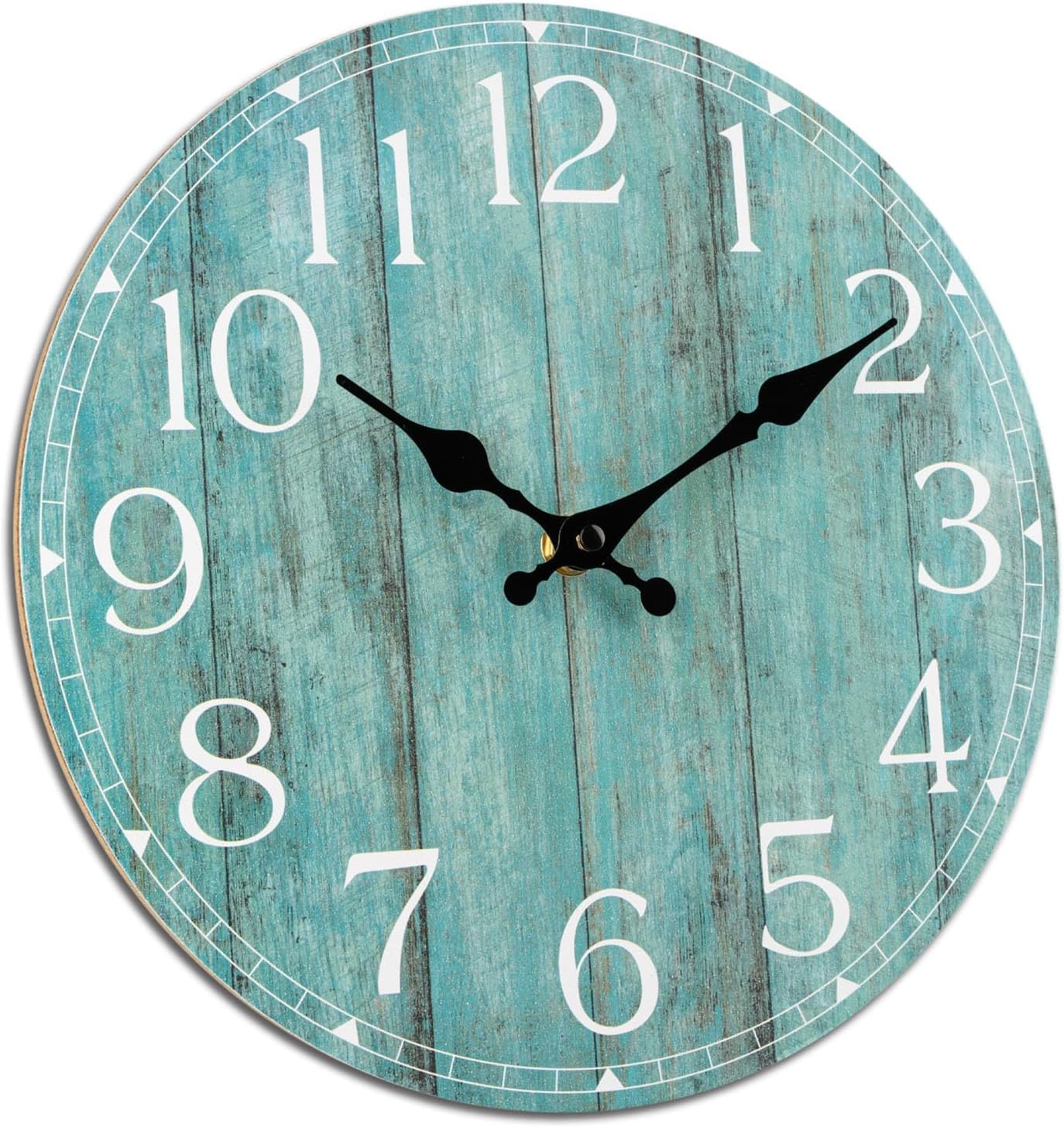 Wall Clock, Rustic Wall Clocks Battery Operated Silent Non Ticking, Country Round Wooden Clocks Farmhous Wall Decorative for Kitchen, Bathroom, Living Room (Gray 8 Inch)
