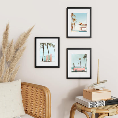 Vittanly 11x14 Picture Frame, Display Pictures 8x10 with Mat or 11x14 without Mat, Photo Frame for Wall Mounting, Black, 1 Pack - Colors A