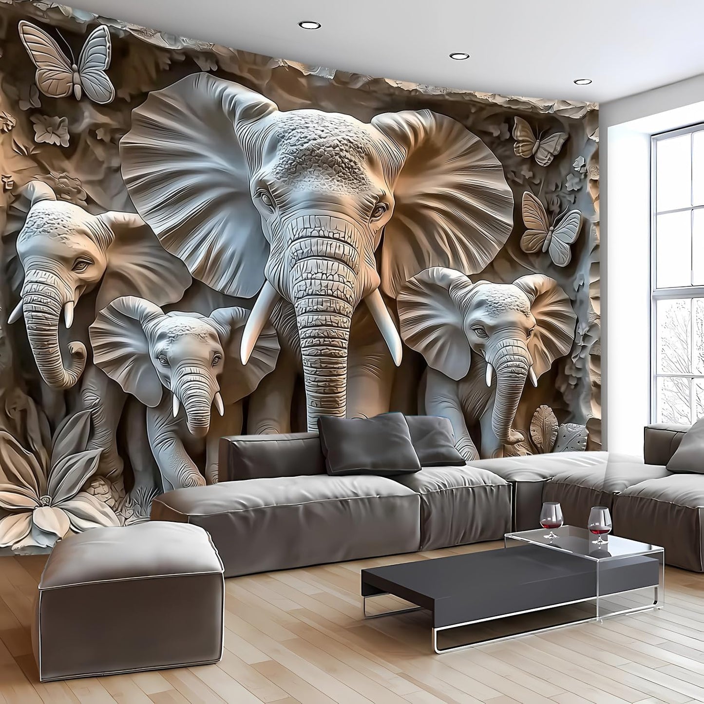 BSFHH 3D Animal Tapestry Wall Hanging Art Bedroom Living Room Wall Art Poster (Elephant, 90''×70'')