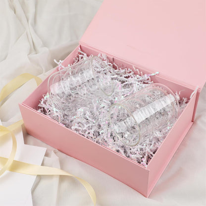 Pink Gift Box,10x7.3x3.5 Gift Boxes With Lids For Presents Includes Ribbon And Diy Printable Sticker Paper,Bridesmaid Proposal Box,Magnetic Gift Box For Birthday,Wedding,Graduation - Colors B