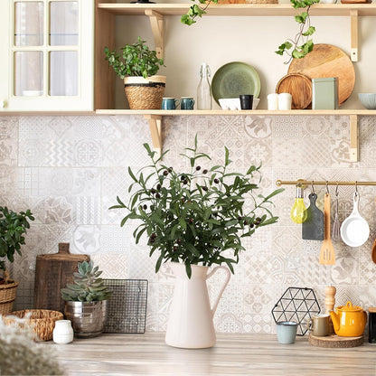 Leftover 6PCS 18Inch Faux Olive Branches for Vase,Artificial Olive Tree Branches,Fake Plants,Greenery Stems,Eucalyptus Stems,Green Leaves for Centerpieces Decoration,Home Decor,Coffee Table Decor