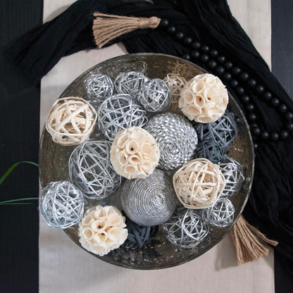 ANDALUCA Decorative Balls Bag Bowl Filler Home Decor (Beige)
