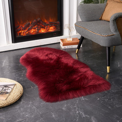 EasyJoy Ultra Soft Fluffy/Fuzzy Shaggy Area Rug Faux Fur Chair Cover Seat Pad for Bedroom Floor Sofa Living Room (2 x 6 ft Sheepskin, Beige)