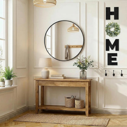 Pinkpum Wood Home Sign with Artificial Eucalyptus Wreath for O, Hanging Farmhouse Wall House Decor Wood Letters for Wall Art Rustic Home Decor, Wall Decor for Living Room Kitchen Entryway (Black)