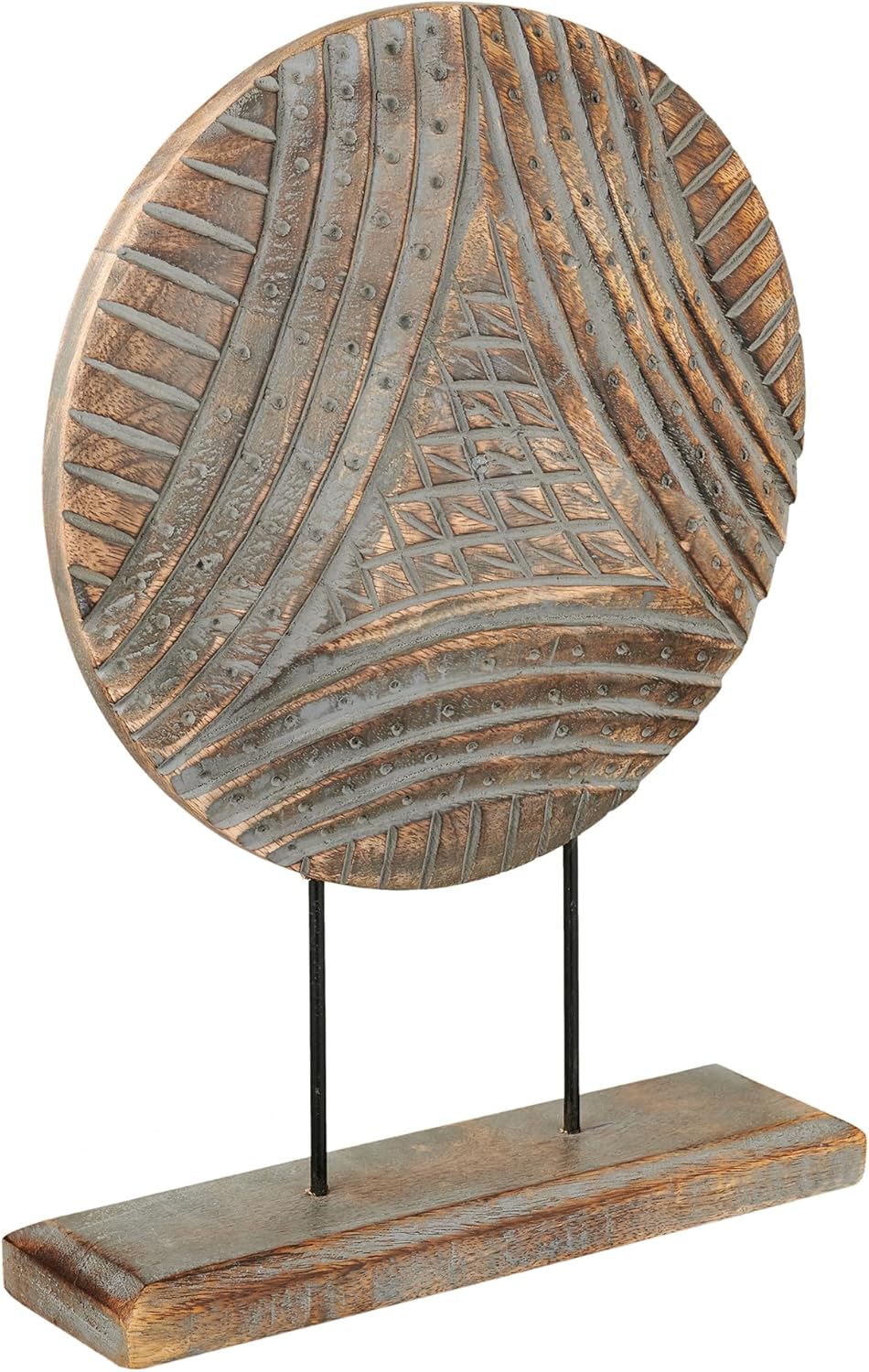Housewarming Gifts Farmhouse Table Sculpture Home Decor Statue Mandala Carved for Modern Home 10" x 14", Living Room, Fireplace Mantel Shelf, Table and Entryway Decor Stand (Design 1)
