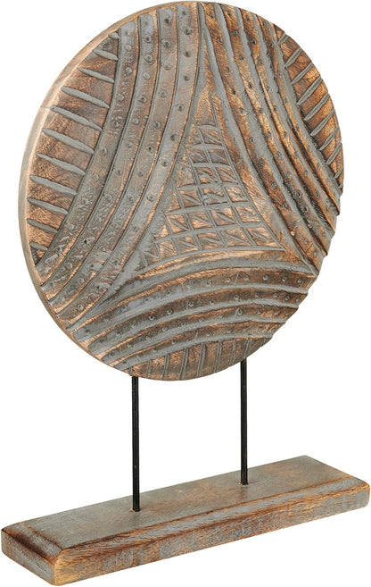 Housewarming Gifts Farmhouse Table Sculpture Home Decor Statue Mandala Carved for Modern Home 10" x 14", Living Room, Fireplace Mantel Shelf, Table and Entryway Decor Stand (Design 1)