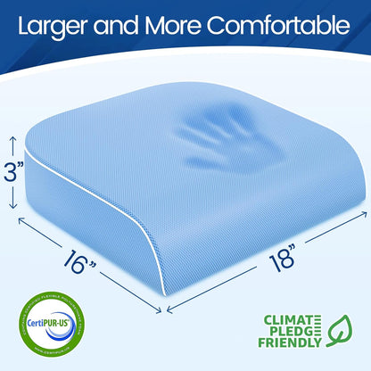 SweetSlubr Seat Cushion for Tailbone Pain Relief, Office Chair Cushion, Memory Foam Large Cushion with Non-Slip Cover for Soft Support at Office Chair, Car Seat, Airplane, Floor Pillow, Black/Large