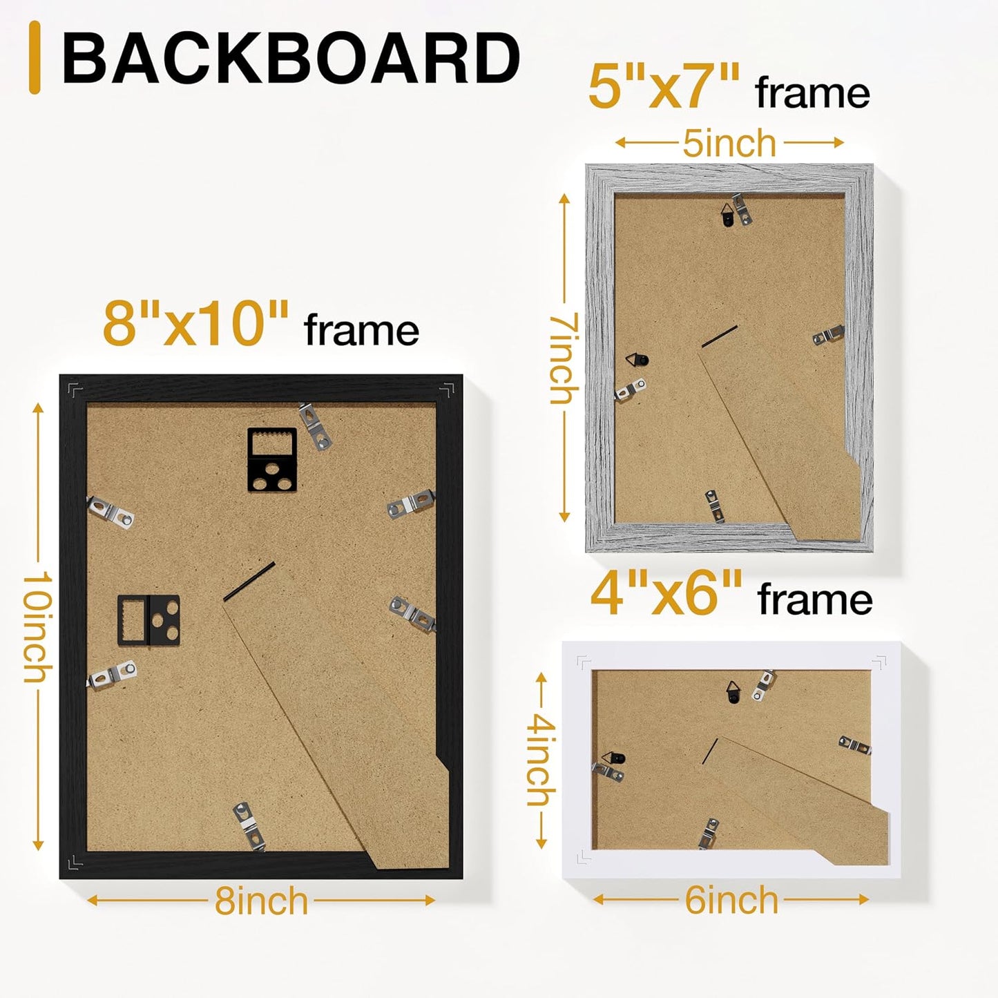 Vittanly 20 Pack Picture Frames Collage Wall Decor, Multi Sizes Including 4pcs 8x10, 8pcs 5x7 and 8pcs 4x6 Photo Frames, Gallery Frame Set for Wall or Tabletop Display, Black, Brown and Dark Grey