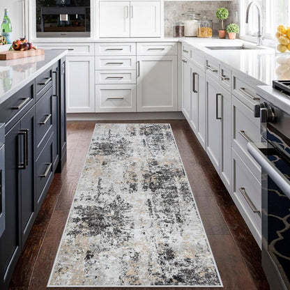 8x10 Area Rugs for Living Room Rug Washable: Abstract Large Rug for Dining Room Bedroom Carpet Non Slip 8 by 10 Indoor Modern Nursery Home Office Blue Grey