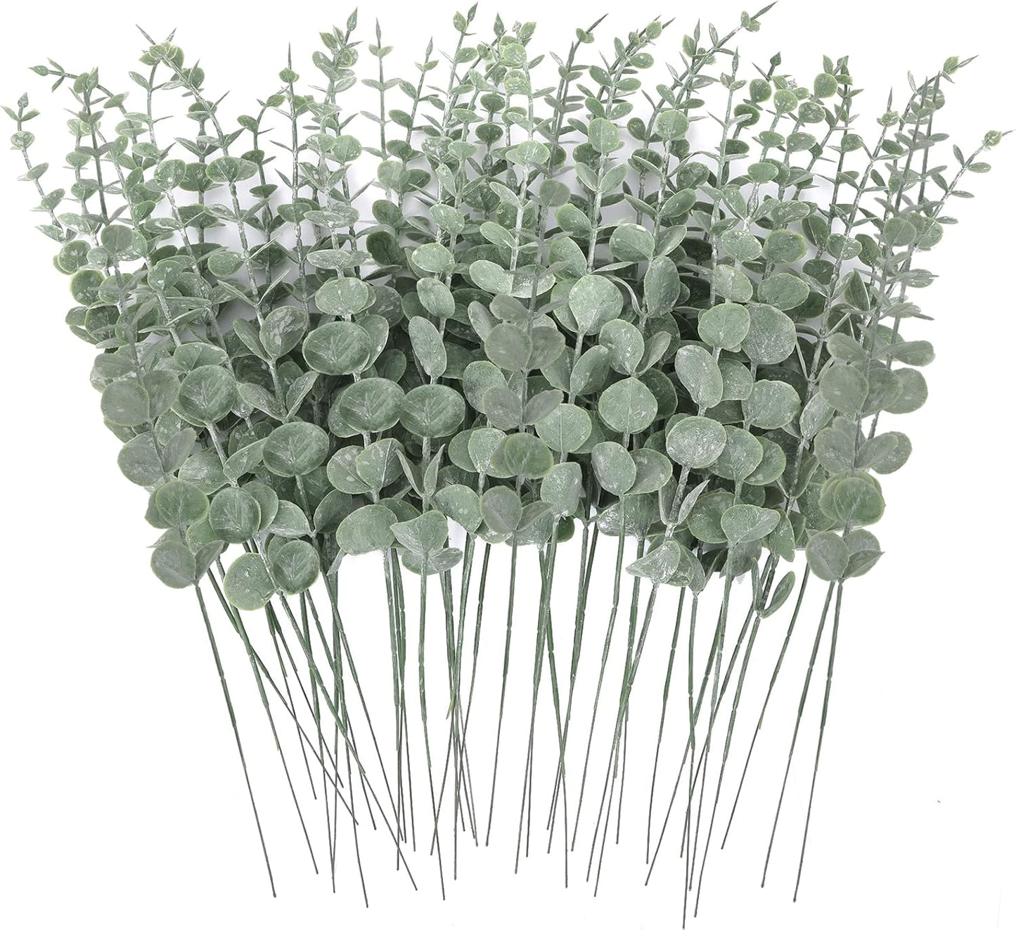 CEWOR 80pcs Artificial Eucalyptus Stems Fake Eucalyptus Leaves Stems Real Touch Leaf Branches for Flower Bouquet Wedding Easter Centerpiece Spring Home Office Decor