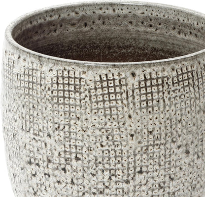 LuxenHome 15.75" Dia Large Ceramic Pots for Plants, Blue Glazed Planters for Outdoor Plants, Round Indoor Flower Pots with Drainage Hole and Rubber Plug for Home Garden Patio