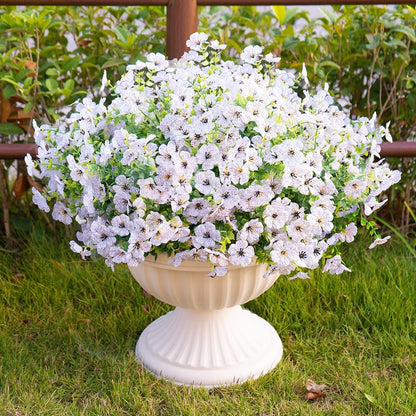 16 Bundles Artificial Fake Flowers Plants for Outdoors Spring Summer Decor,Faux Flowers Plant Silk Daisy UV Resistant for Outside Planters Front Porch Patio Yard Garden Home(Red,Purple,Yellow,Fuchsia)