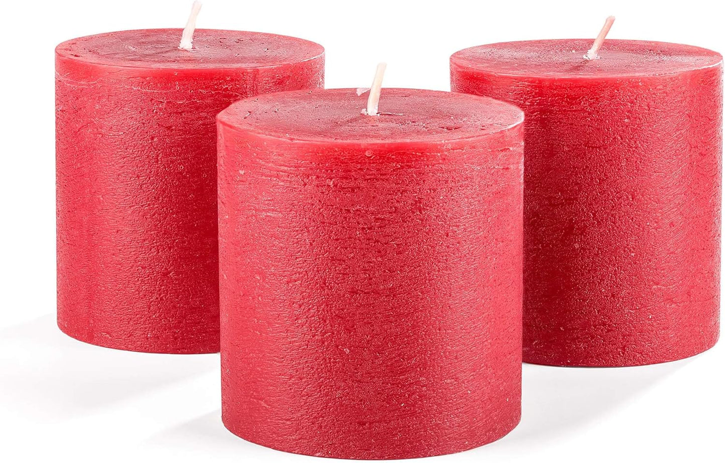 Melt Candle Pillar Candles, 3 Pack - Unscented Candles for Home, Church, Weddings, & More - 3" x 4", Ivory
