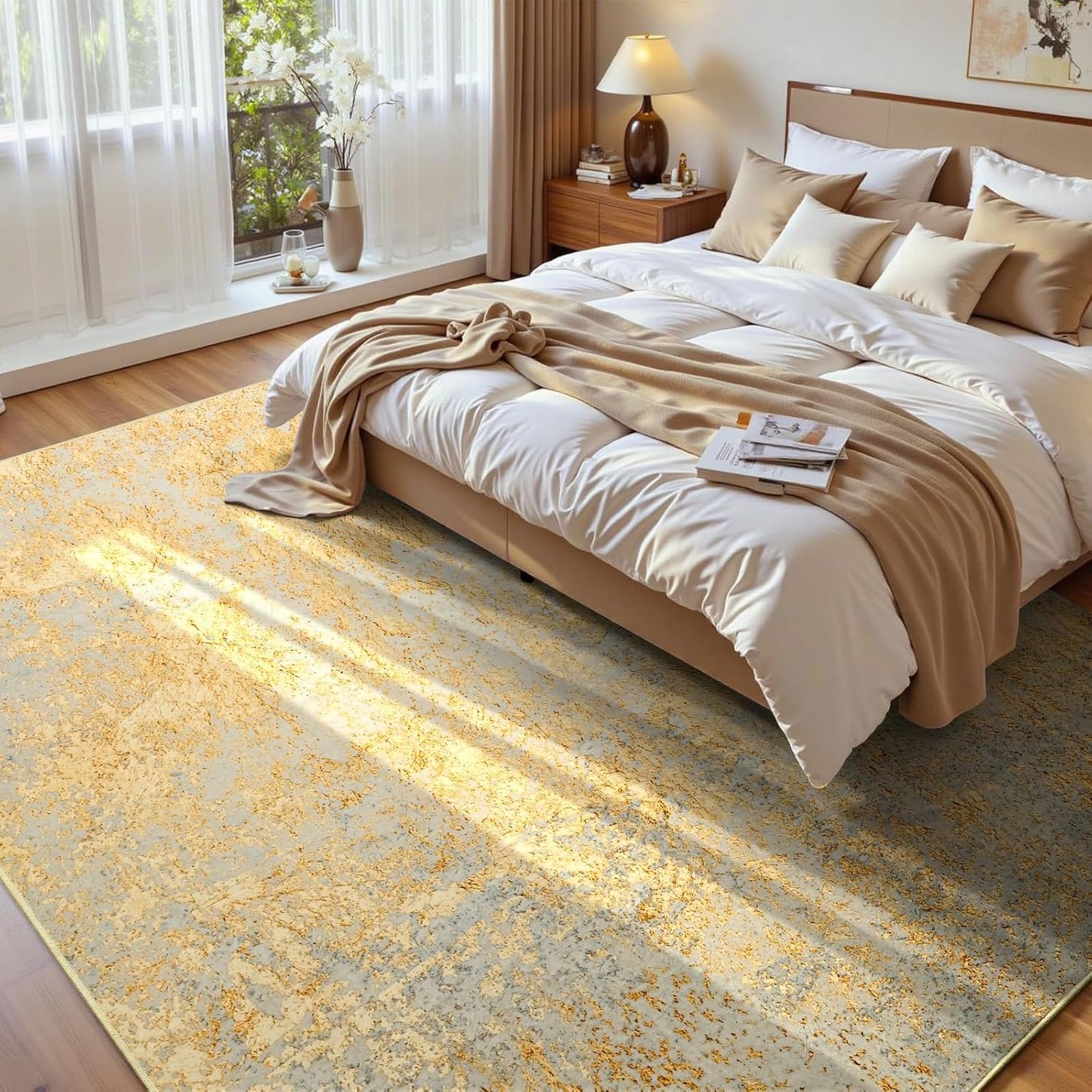 Ompaa 2x6 Rug Runners for Hallways Kitchen Runner Rug Non Slip Washable Grey Long Runner Rugs with Rubber Backing Soft Abstract Carpet Runner for Hallways, Kitchen, Bedroom, Bathroom, Entryway - Colors A