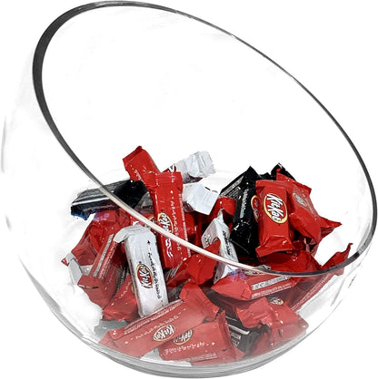 WGVI Clear Slant Cut Bowl Glass Vase, Glass Terrarium, Candy Dish, Glassware, Slant Open: 7". Height: 6" x 2.7". Base: 4" (1 Piece)