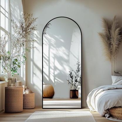 Delma Arched Mirror Full Length,Standing Mirror Full Body,Large Floor with Stand for Wall Entryway Door Bedroom Bathroom Living Room
