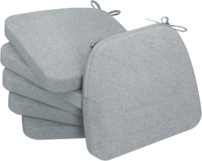 AAAAAcessories D-Shaped Chair Cushions, 2" Thick Dining Chair Pads with Ties and Removable, Machine-Washable Cover, 17" x 16", Set of 4, Oatmeal Beige - Colors A