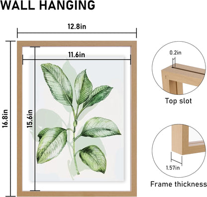 CORE ART 8x10 Floating Picture Frame,Double Plexglass Floating Frame for 5x7,4x6 Pictures,Wall or Tabletop Display,Black