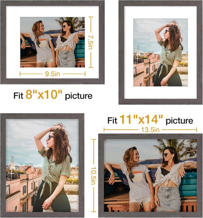 Vittanly 11x14 Picture Frame, Display Pictures 8x10 with Mat or 11x14 without Mat, Photo Frame for Wall Mounting, Black, 1 Pack - Colors B