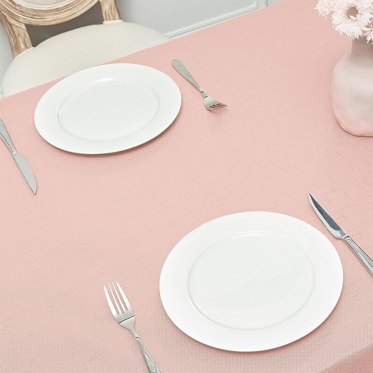 Veblandy Rectangle Tablecloth Waterproof Linen Textured Table Cloth Stain and Wrinkle Resistant Washable, Decorative Fabric Table Cover for Dining, Party and Camping (Sage Green, 52 * 70)