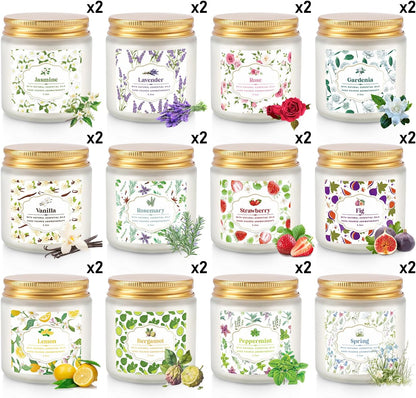 Howemon 24 Pack Scented Candles Set for Home, Relaxing Stress Relief, Aromatherapy - Natural Soy Wax and Fragrance - Gifts for Women, Mom, Best Friend, Wife, Birthday