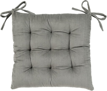 HLOVME Corduroy Chair Cushion with Ties Ultra Soft Warm Floor Cushion for Kids Reading Nook Comfortable Square Seat Cushion for Adult 15.7”x15.7”, White