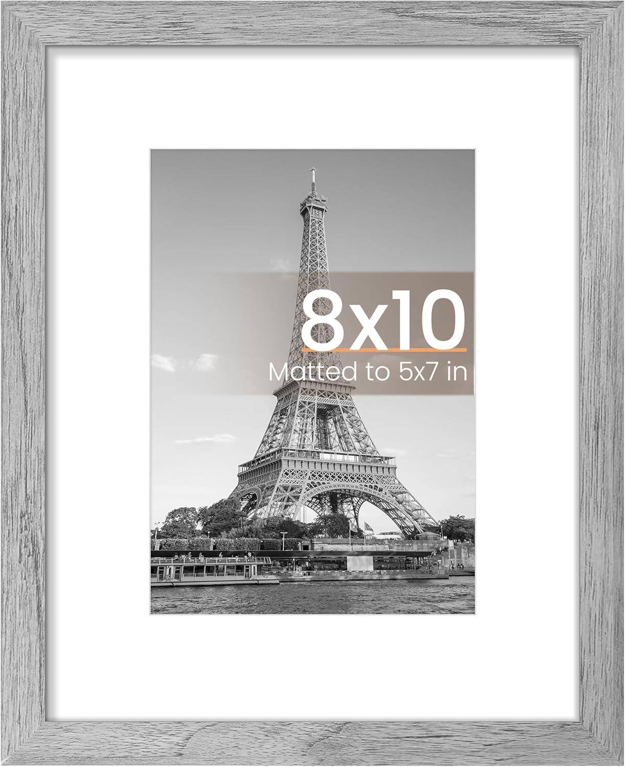upsimples 8x10 Picture Frame, Display Pictures 5x7 with Mat or 8x10 Without Mat, Wall Hanging Photo Frame, Black, 1 Pack - Colors B